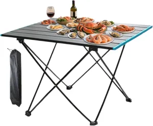 Folding Table Small - Outdoor Folding Table | Beach Table with Carry Bag | Aluminum Alloy Desk for Kitchen Cooking Dining Outdoor Indoor Gathering Picnic Hiking Barbecue Grilling Backyard