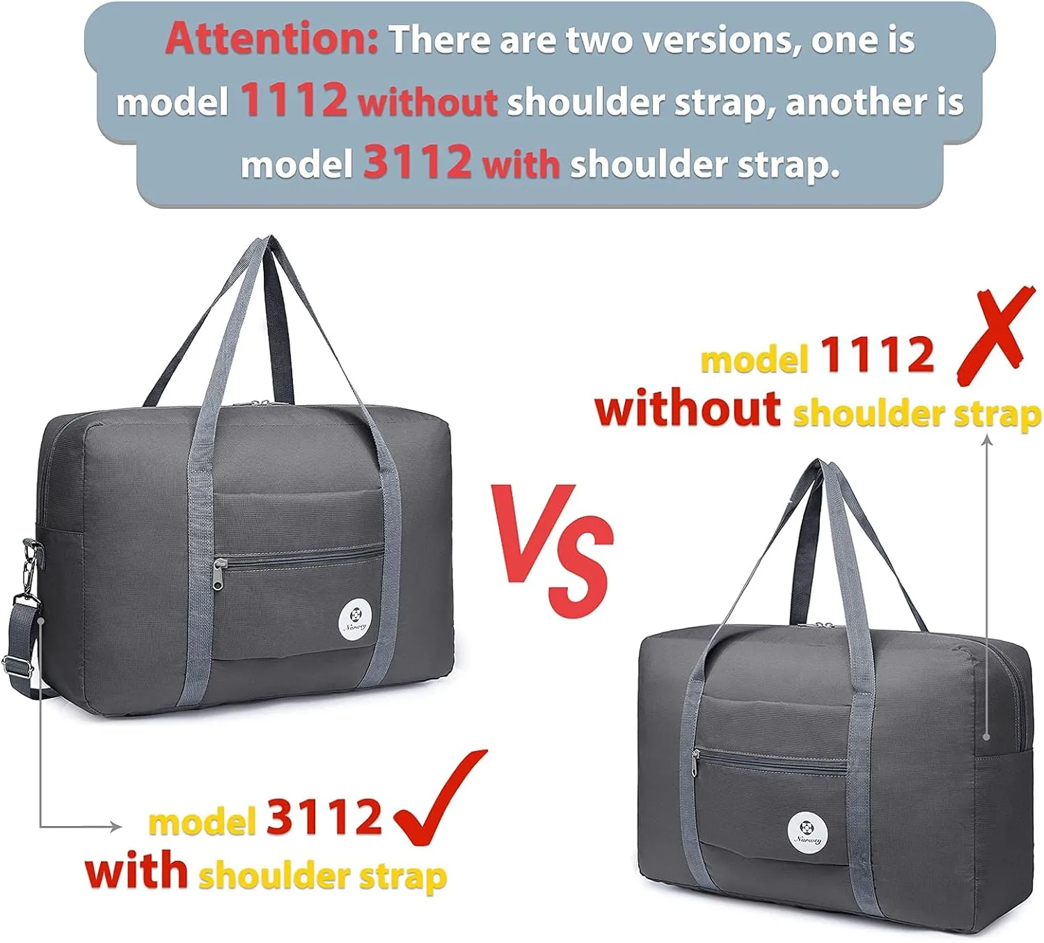For Spirit Airlines Personal Item Bag 18x14x8 Foldable Travel Duffel Bag Tote Carry on Luggage Duffle Overnight for Women and Men
