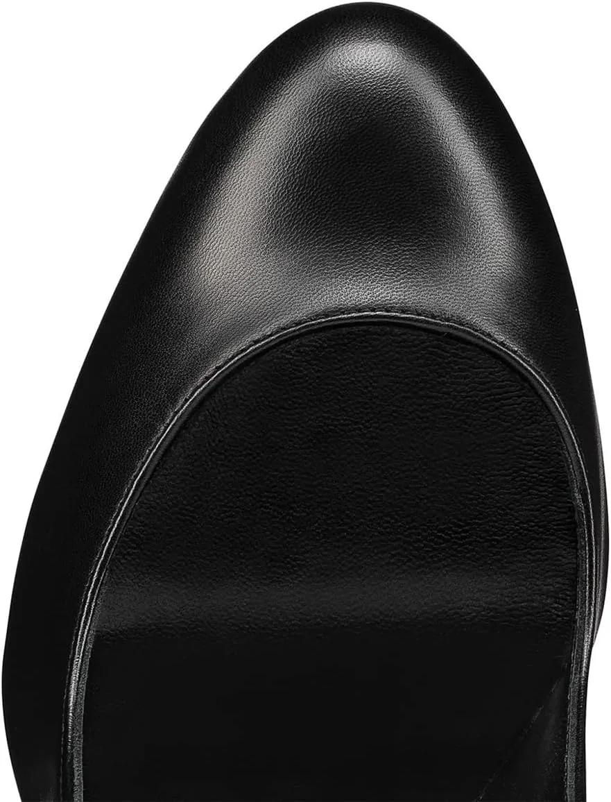 FOWT Women Chic Round Toe Platform Pumps Sexy 6 Inch Stiletto High Heels Dress Prom Wedding Slip On Shoes Size 4-15 US