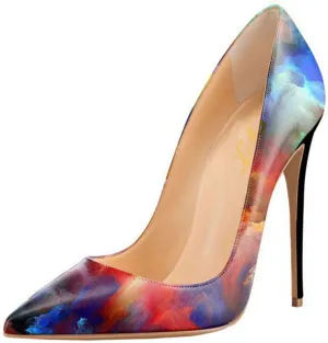 FOWT Women Closed Pointed Toe High Stiletto Pumps Slip-on Fancy Elegant Matte Leather Heels Sexy Versatile Slim Ballroom Wedding Party Dress Shoes Size 4-15 US