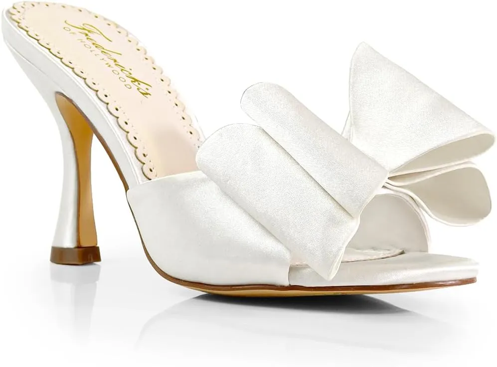 FREDERICK'S OF HOLLYWOOD Open Round Toe Bow W/Stiletto Heel, FOH-Nana