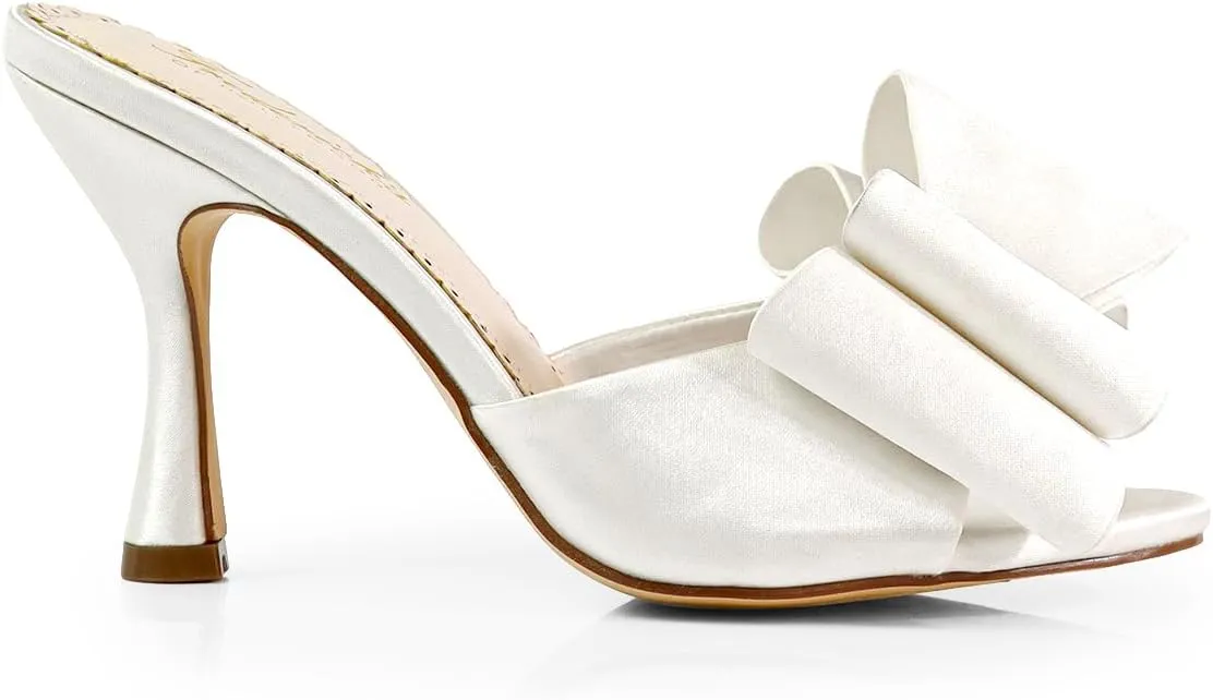 FREDERICK'S OF HOLLYWOOD Open Round Toe Bow W/Stiletto Heel, FOH-Nana
