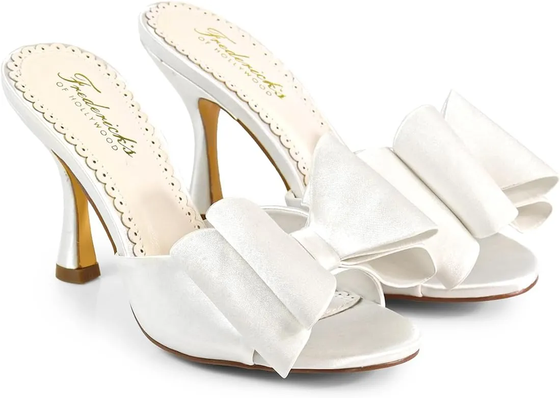 FREDERICK'S OF HOLLYWOOD Open Round Toe Bow W/Stiletto Heel, FOH-Nana