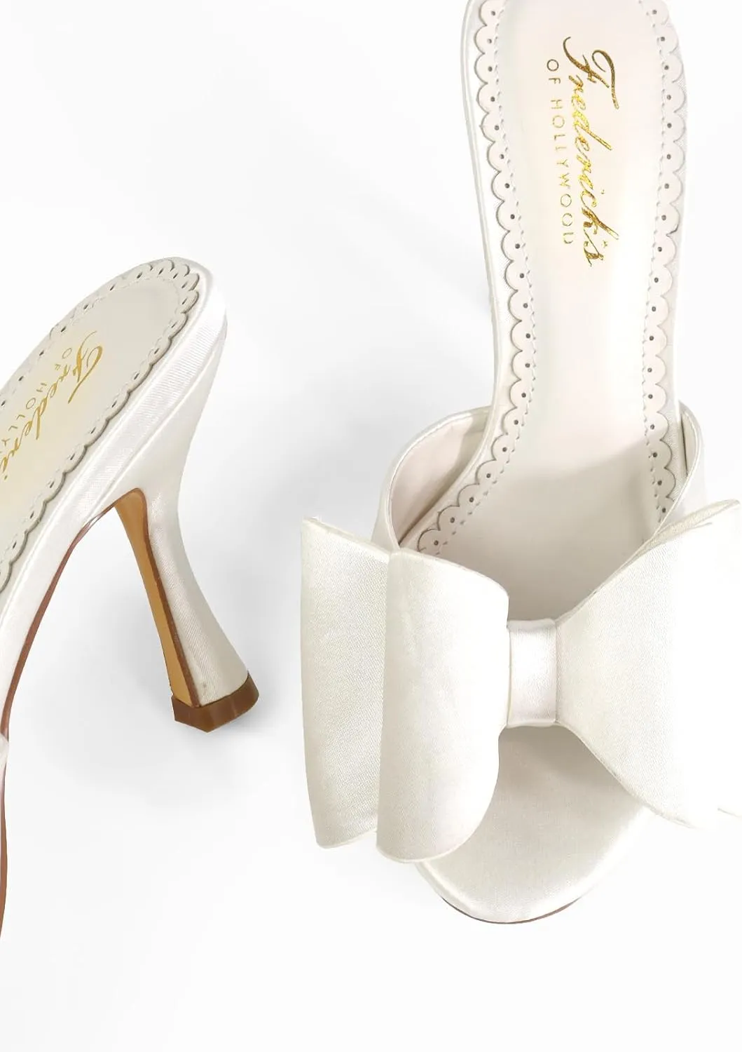 FREDERICK'S OF HOLLYWOOD Open Round Toe Bow W/Stiletto Heel, FOH-Nana