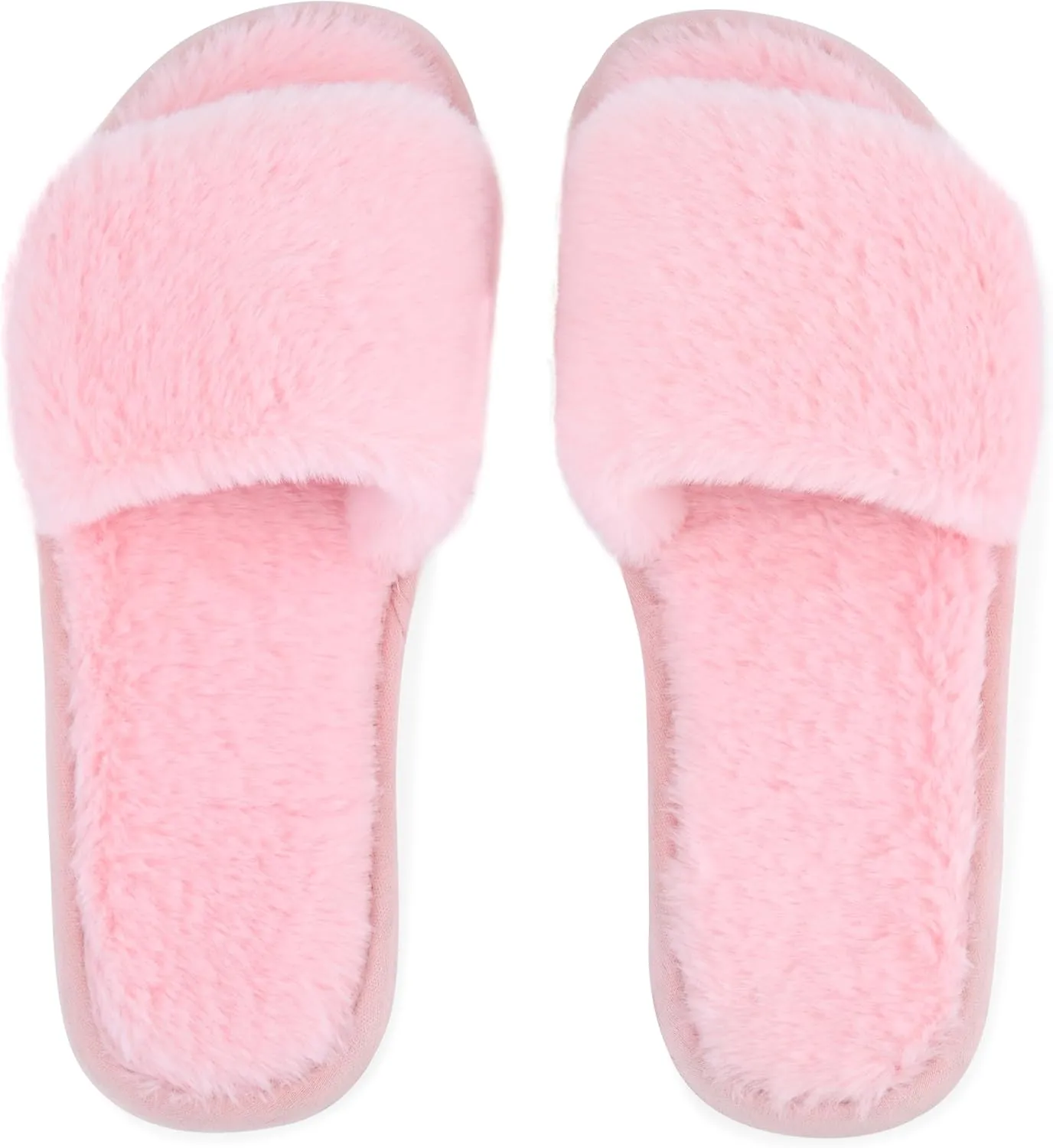 Fuzzy House Slippers for Women - Soft & Comfortable Womens Slippers with Open Toe Separators - Cute All Day Wear Casual Slip on Ladies Footwear for Indoor & Outdoor