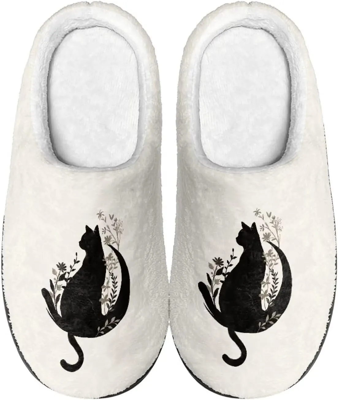 Fuzzy Memory Foam Cozy Slippers for Womem Indoor Home Womens Slip On House Shoes with Rubber Soles Size 4-12