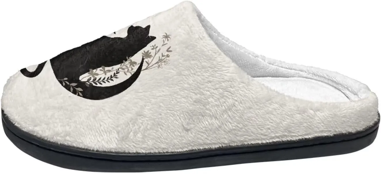 Fuzzy Memory Foam Cozy Slippers for Womem Indoor Home Womens Slip On House Shoes with Rubber Soles Size 4-12
