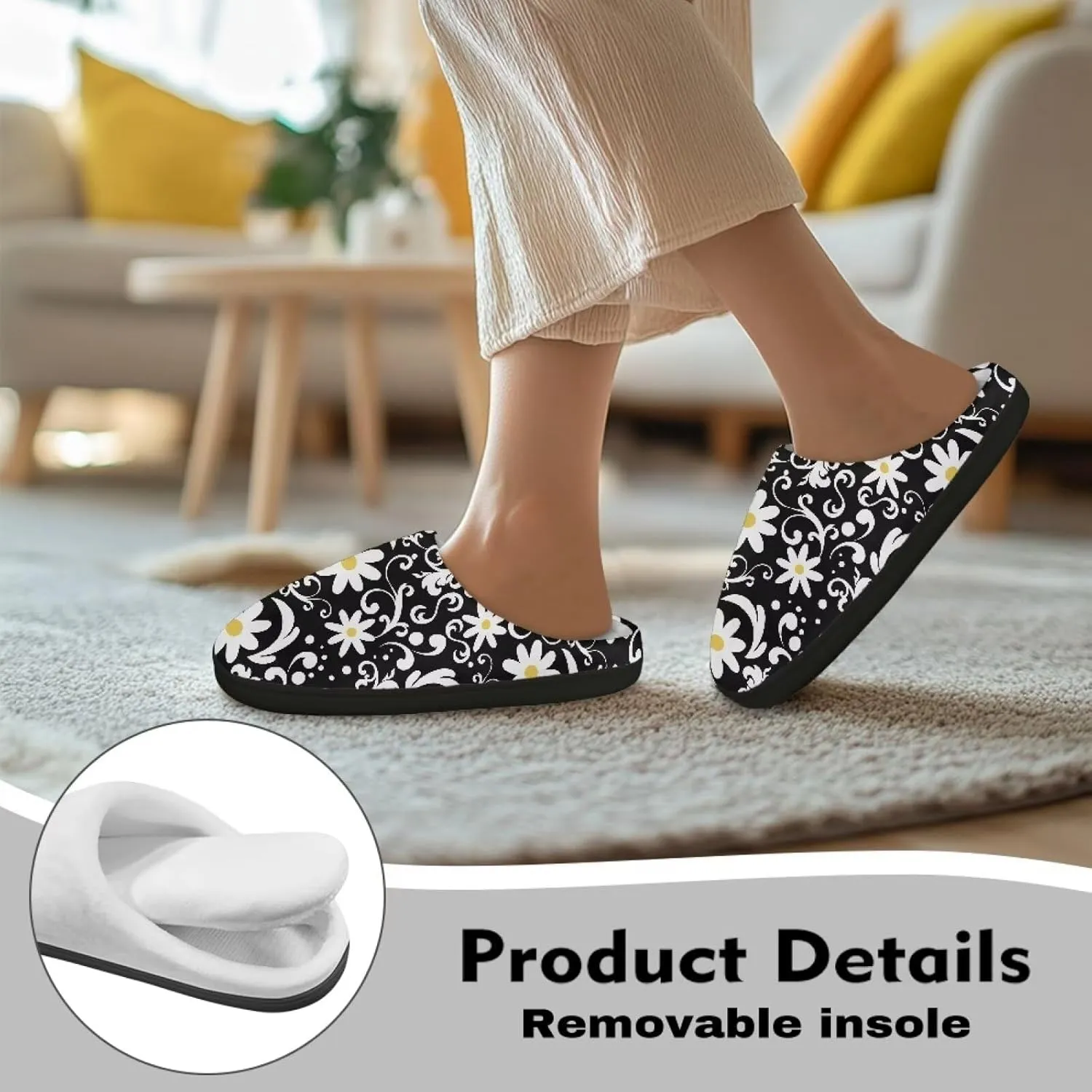 Fuzzy Slippers for Women Everyday Holiday Party Wear Warm Soft Anti-Slip