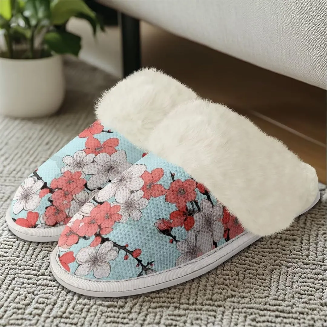 Fuzzy Slippers for Women Men Non-Slip Winter Home Shoes Unisex Soft House Slippers