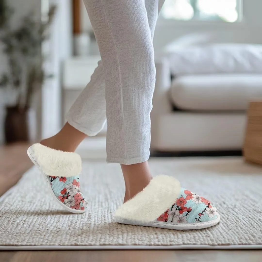 Fuzzy Slippers for Women Men Non-Slip Winter Home Shoes Unisex Soft House Slippers