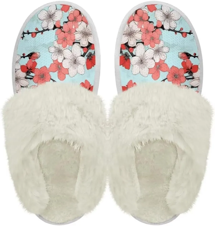 Fuzzy Slippers for Women Men Non-Slip Winter Home Shoes Unisex Soft House Slippers