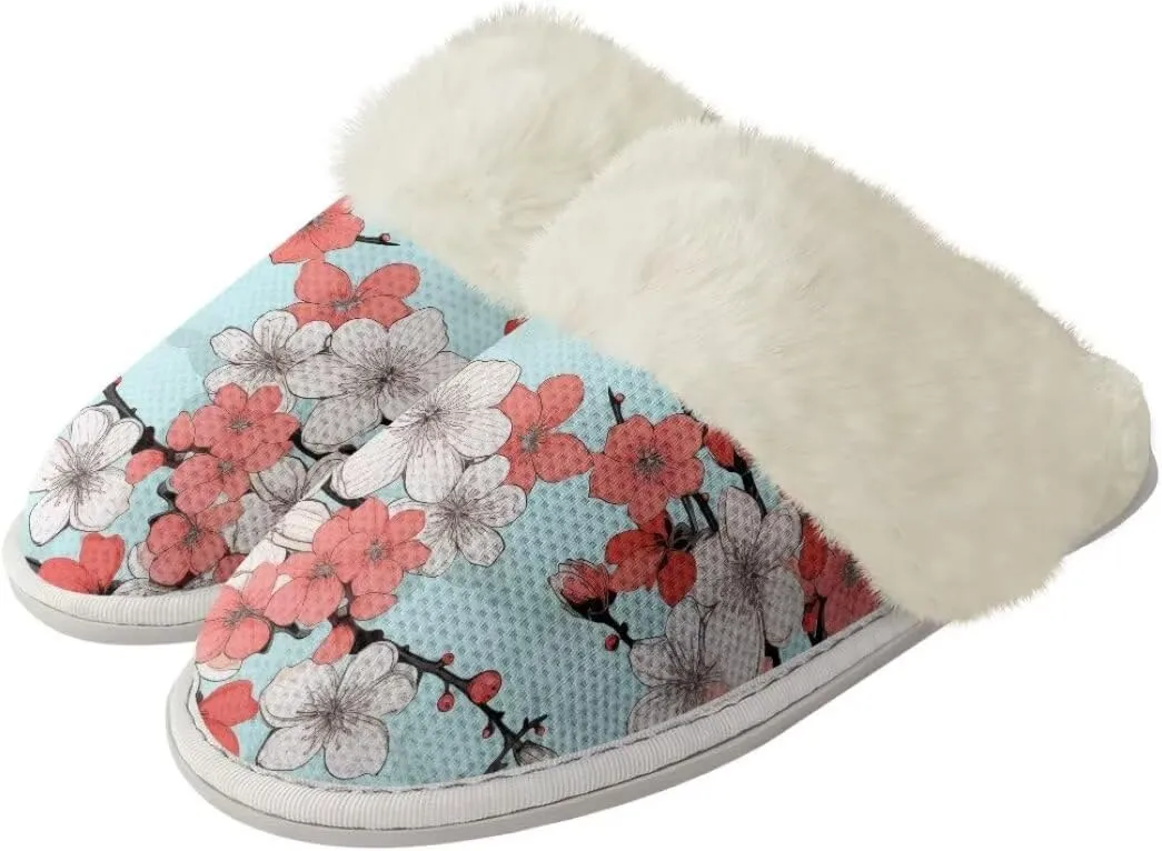 Fuzzy Slippers for Women Men Non-Slip Winter Home Shoes Unisex Soft House Slippers