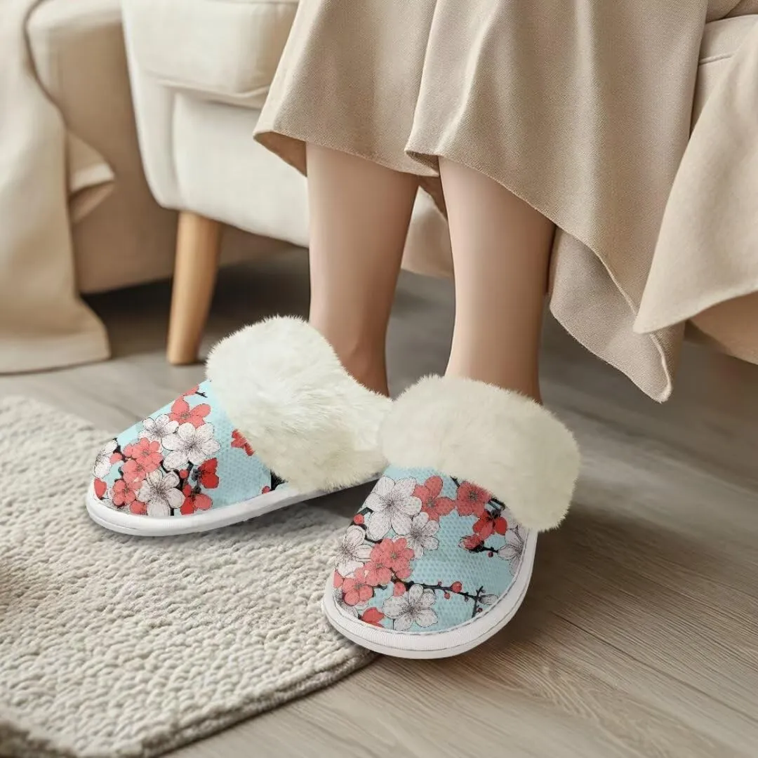 Fuzzy Slippers for Women Men Non-Slip Winter Home Shoes Unisex Soft House Slippers