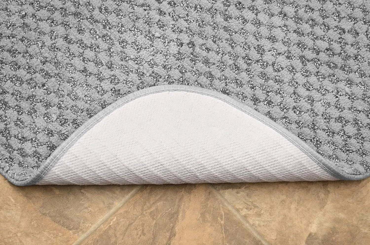 Garland Rug Cabernet Runner Nylon Washable Rug, 22-Inch by 60-Inch, Platinum Gray