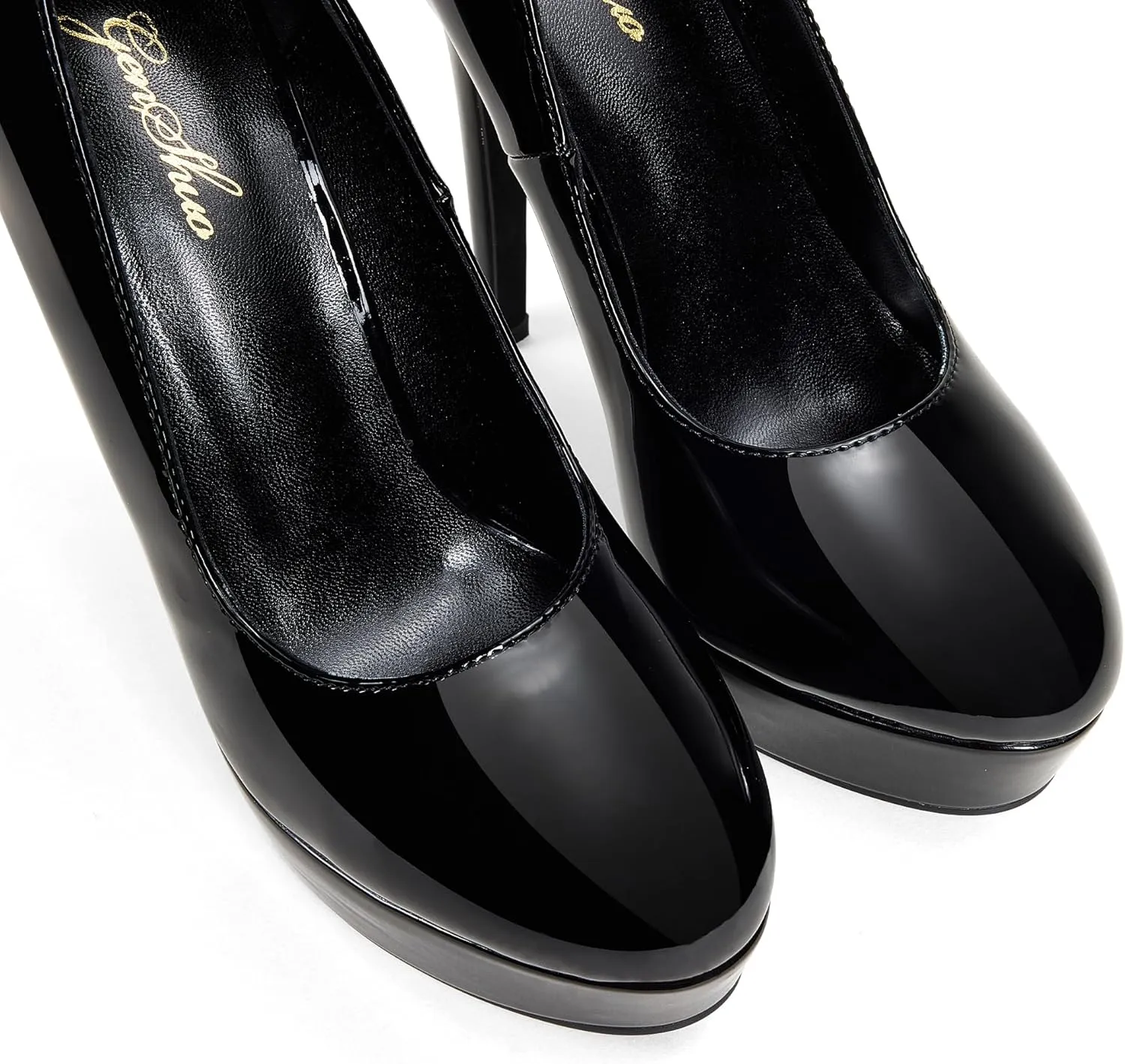 GENSHUO Platform Pumps Closed Toe Stilettos Heels Sexy Pumps High Heels for Women Round Toe Party Club Wedding Prom Stilettos