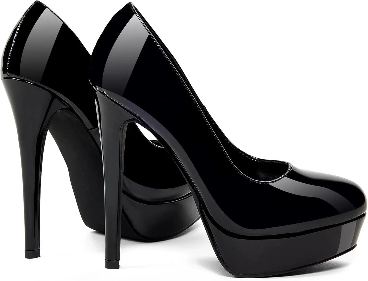 GENSHUO Platform Pumps Closed Toe Stilettos Heels Sexy Pumps High Heels for Women Round Toe Party Club Wedding Prom Stilettos