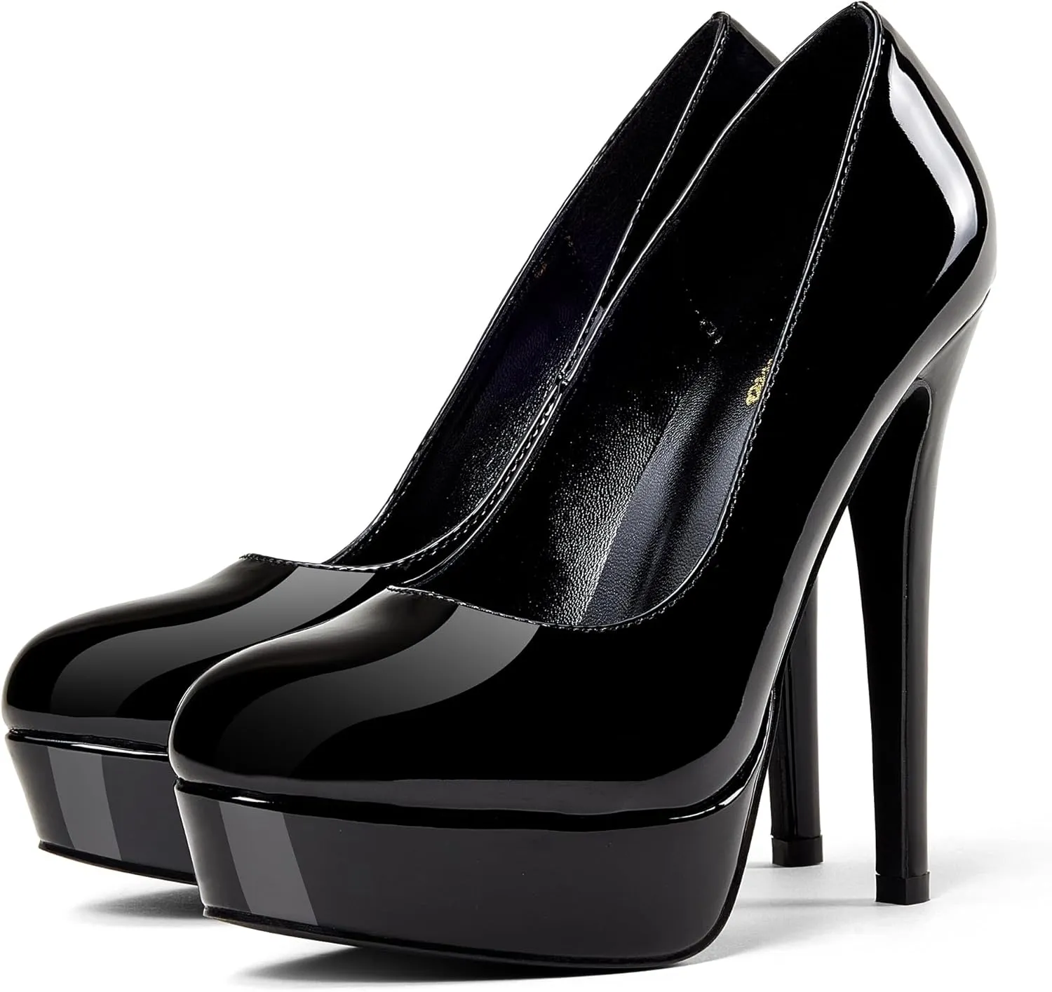 GENSHUO Platform Pumps Closed Toe Stilettos Heels Sexy Pumps High Heels for Women Round Toe Party Club Wedding Prom Stilettos