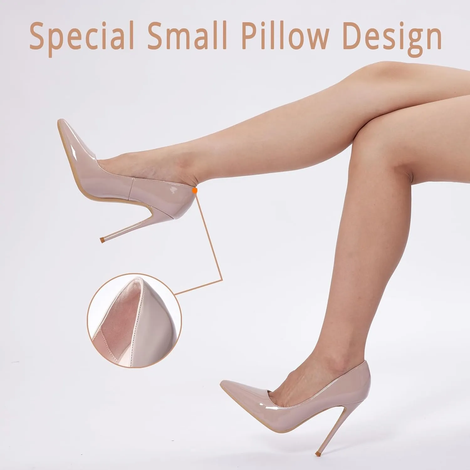 GENSHUO Women's High Heels for Women Classic Pointed Closed Toe Heels Sexy Stiletto Pumps Elegant Classy Wedding Bridal Party Dress Shoes