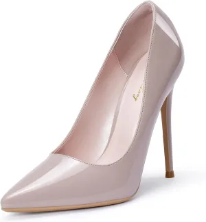 GENSHUO Women's High Heels for Women Classic Pointed Closed Toe Heels Sexy Stiletto Pumps Elegant Classy Wedding Bridal Party Dress Shoes