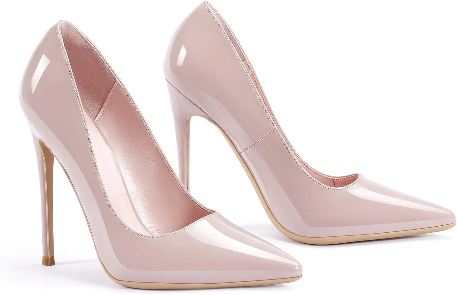 GENSHUO Women's High Heels for Women Classic Pointed Closed Toe Heels Sexy Stiletto Pumps Elegant Classy Wedding Bridal Party Dress Shoes
