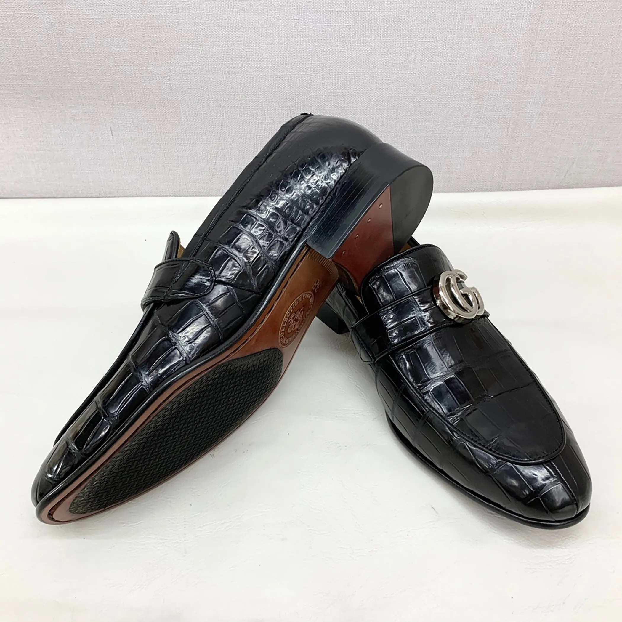 Genuine Alligator Skin Shoes – Premium Handmade Dress Loafers for Men