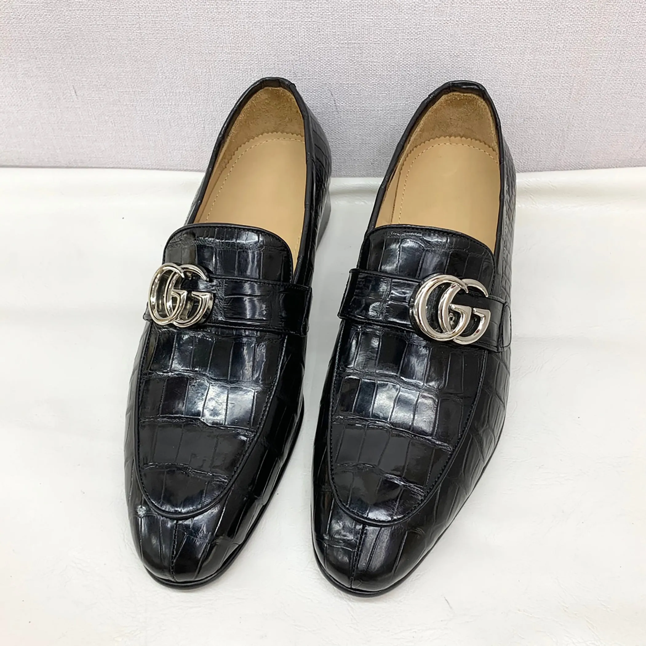 Genuine Alligator Skin Shoes – Premium Handmade Dress Loafers for Men
