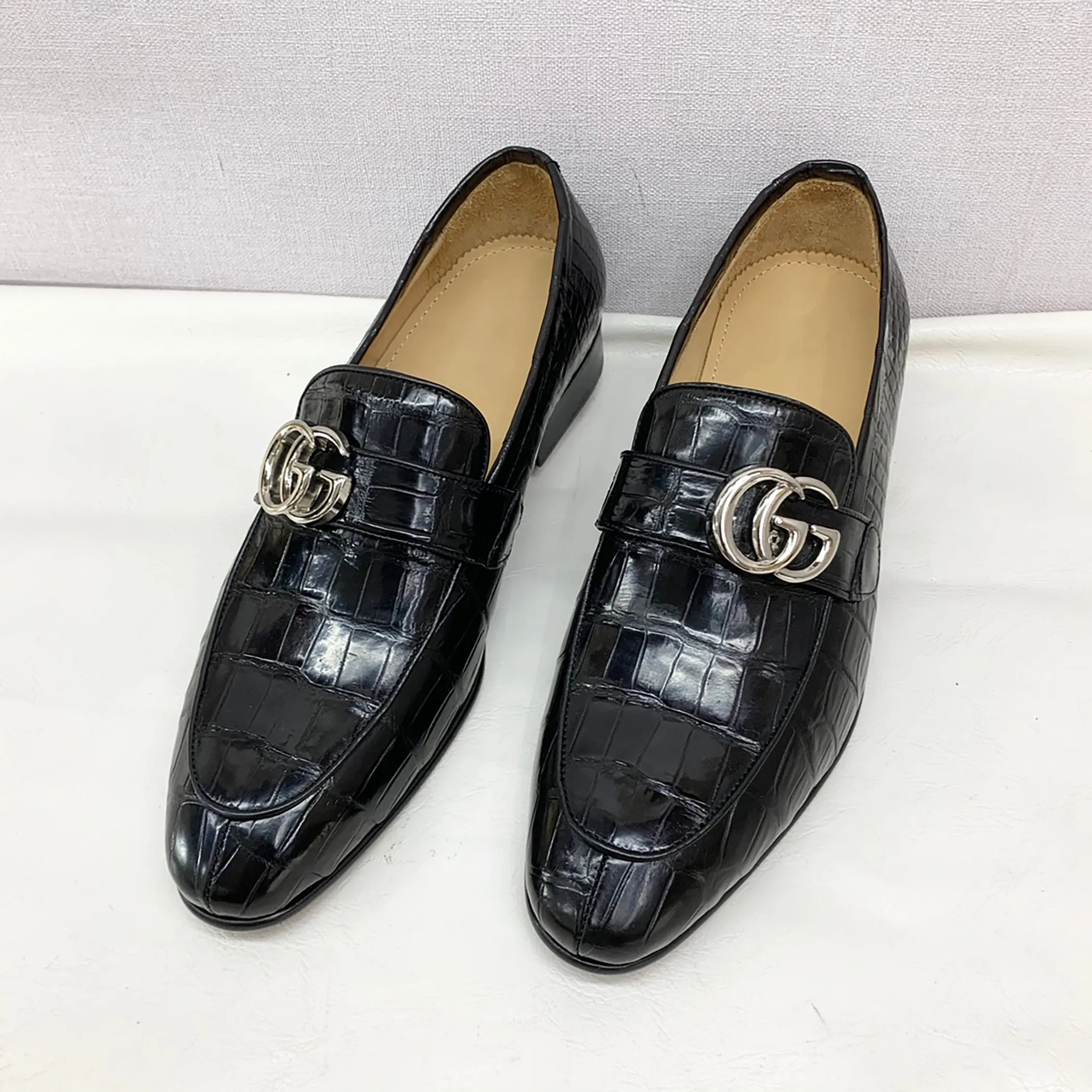 Genuine Alligator Skin Shoes – Premium Handmade Dress Loafers for Men