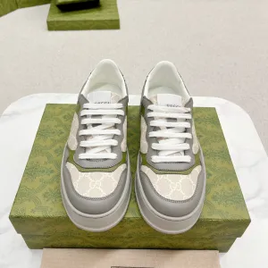 GG Digital-first GRAY TRAINER AND High-tech CREAMY WHITE CALFSKIN Gucci