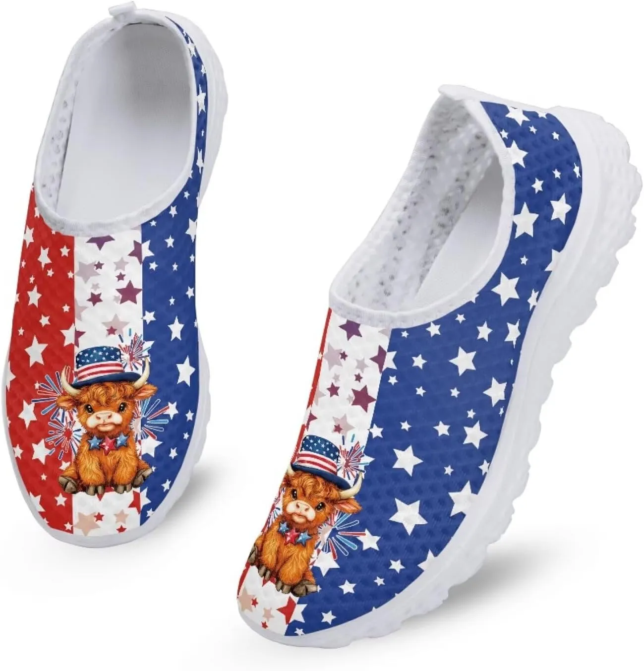 GIFTPUZZ Women Men Casual Non Slip Comfort Walking Shoes Soft Lightweight Slip On Sneakers