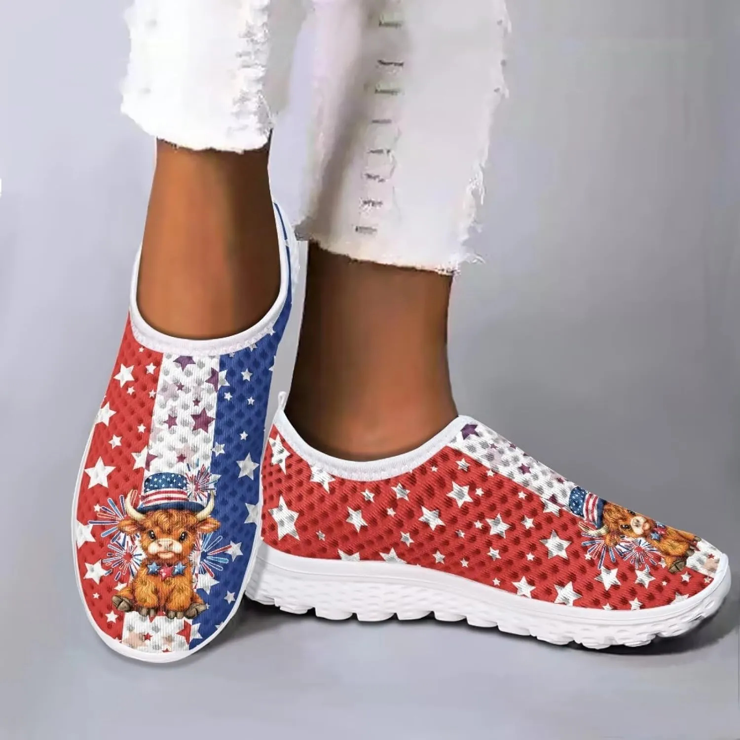 GIFTPUZZ Women Men Casual Non Slip Comfort Walking Shoes Soft Lightweight Slip On Sneakers