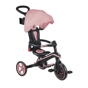 Globber Explorer Foldable 4 In 1 Trike - Pastel Pink