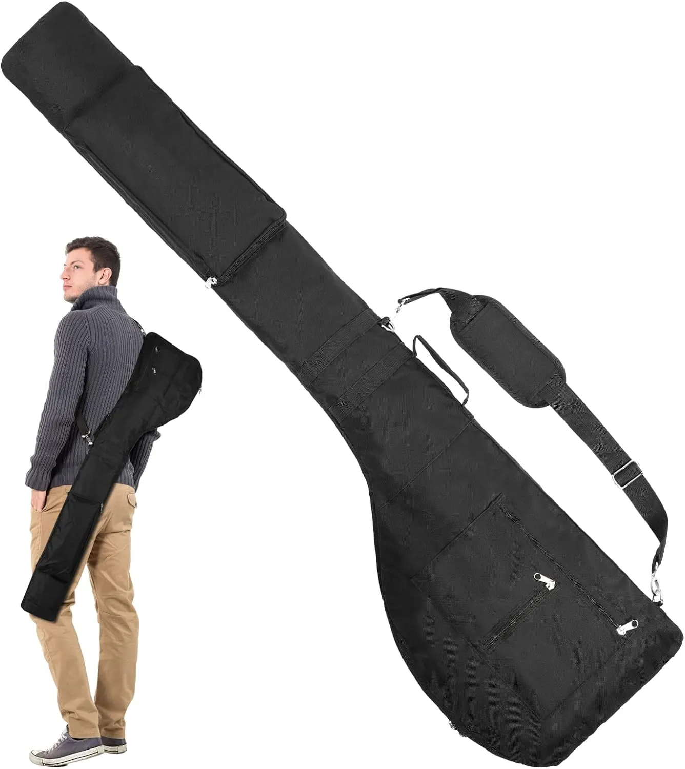 Golf Club Bag, Portable Foldable Golf Club Travel Bag for 8-10 Golf Clubs, Waterproof Mini Carry Golf Bags for Women, Men