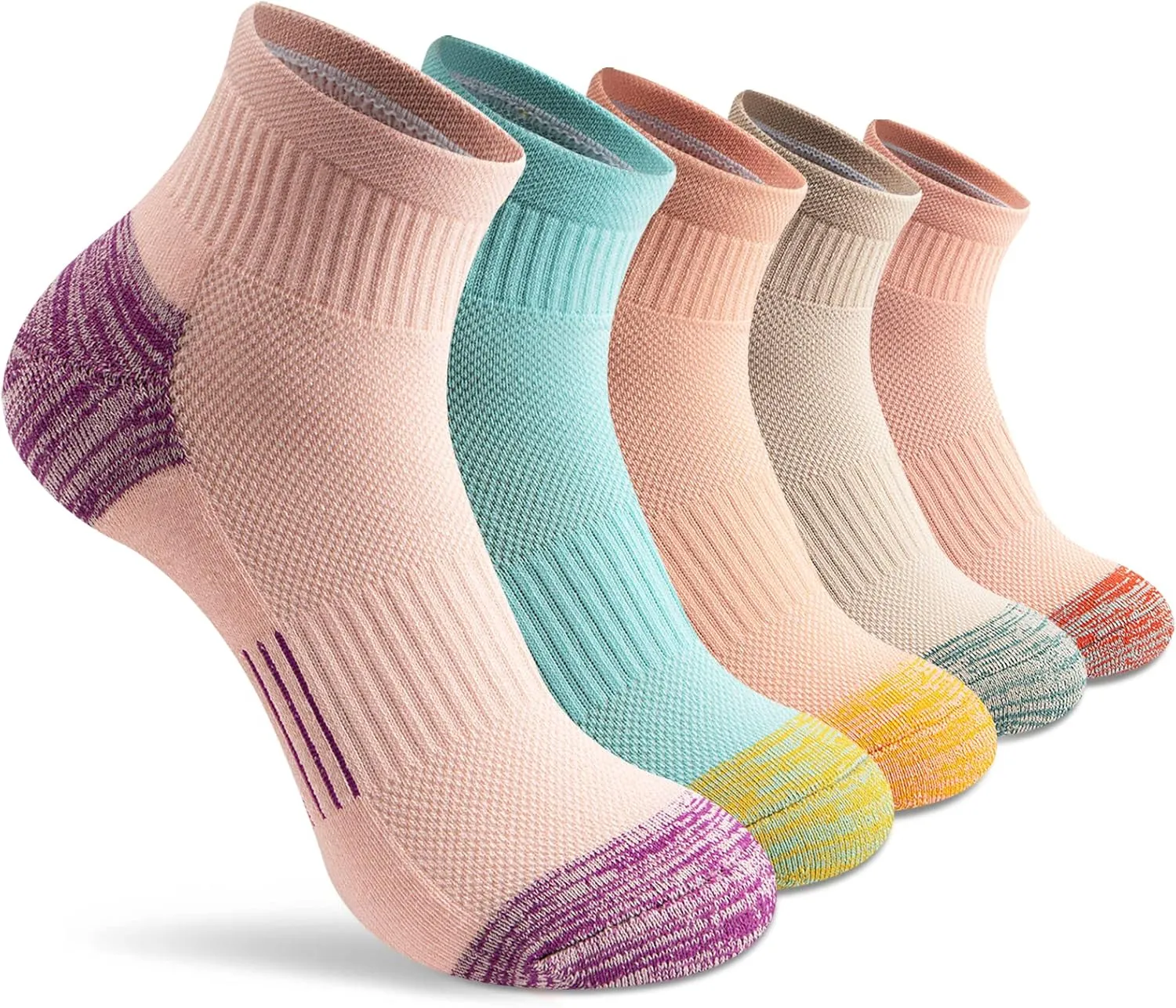 Gonii Ankle Socks Womens Athletic Thick Cushioned Running Hiking Low Cut 5-Pairs