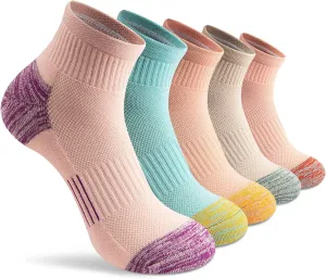 Gonii Ankle Socks Womens Athletic Thick Cushioned Running Hiking Low Cut 5-Pairs