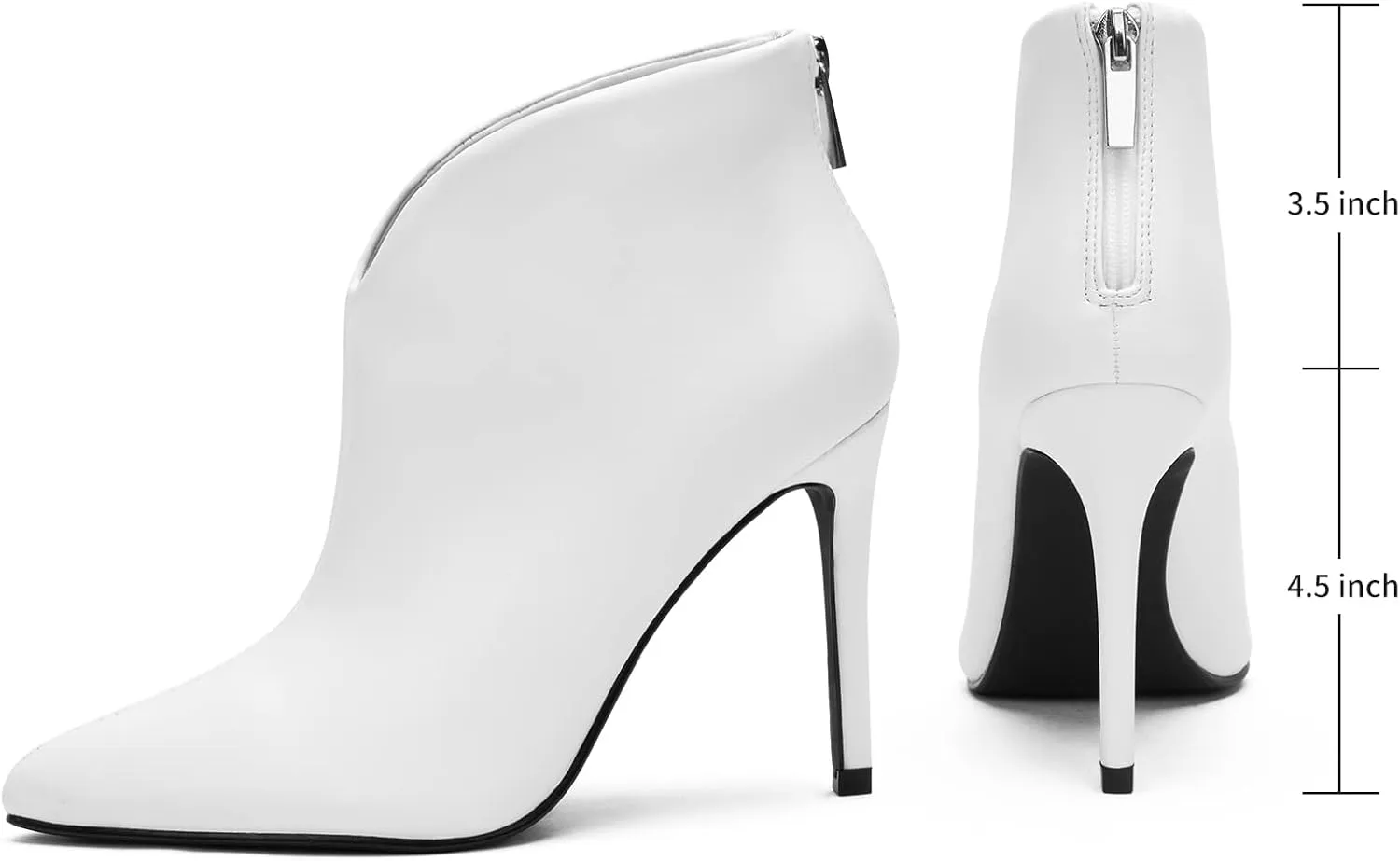 Greatonu Women's High Heel Boots Sexy Stiletto V Shape Pointy Toe Ankle Booties