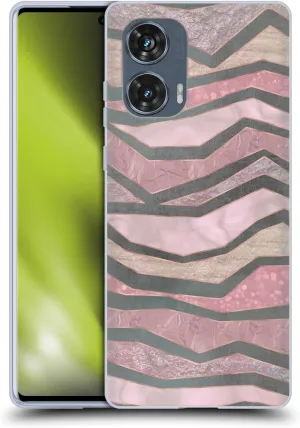 Head Case Designs Officially Licensed LebensArt Glamour Stripes Pastel Liquid Geode Soft Gel Case Compatible with Motorola Edge 50 Fusion