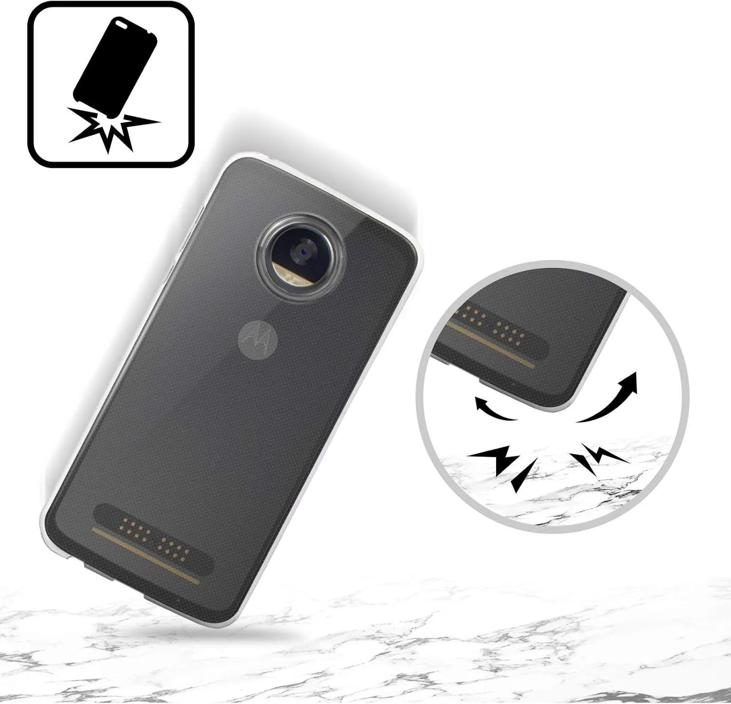 Head Case Designs Officially Licensed LebensArt Glamour Stripes Pastel Liquid Geode Soft Gel Case Compatible with Motorola Edge 50 Fusion