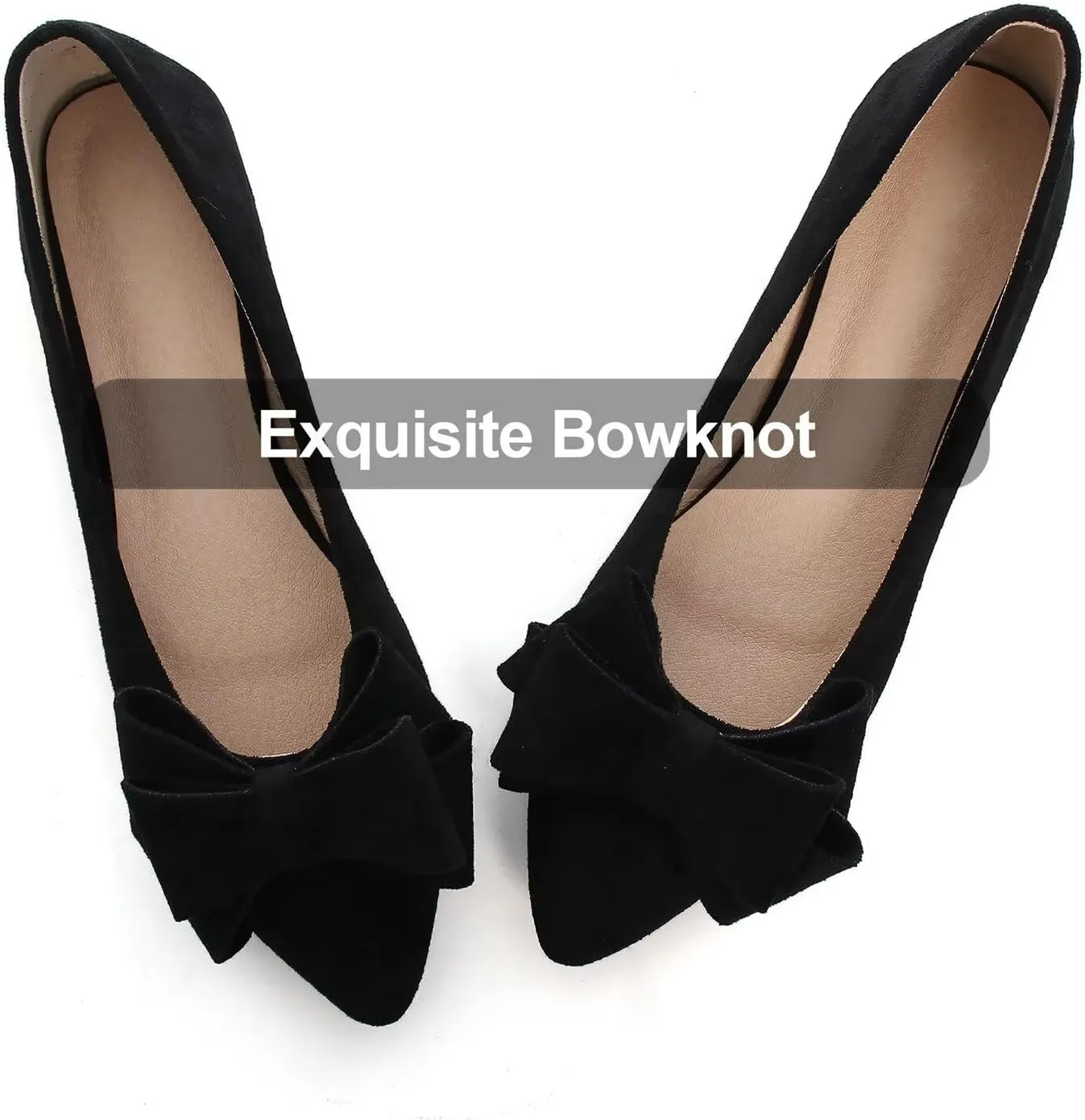 Hee grand Flats for Women Dressy Pointy Toe Ballet Flats Lightweight Foldable Slip on Loafers Soft Leather Comfortable Work Flats
