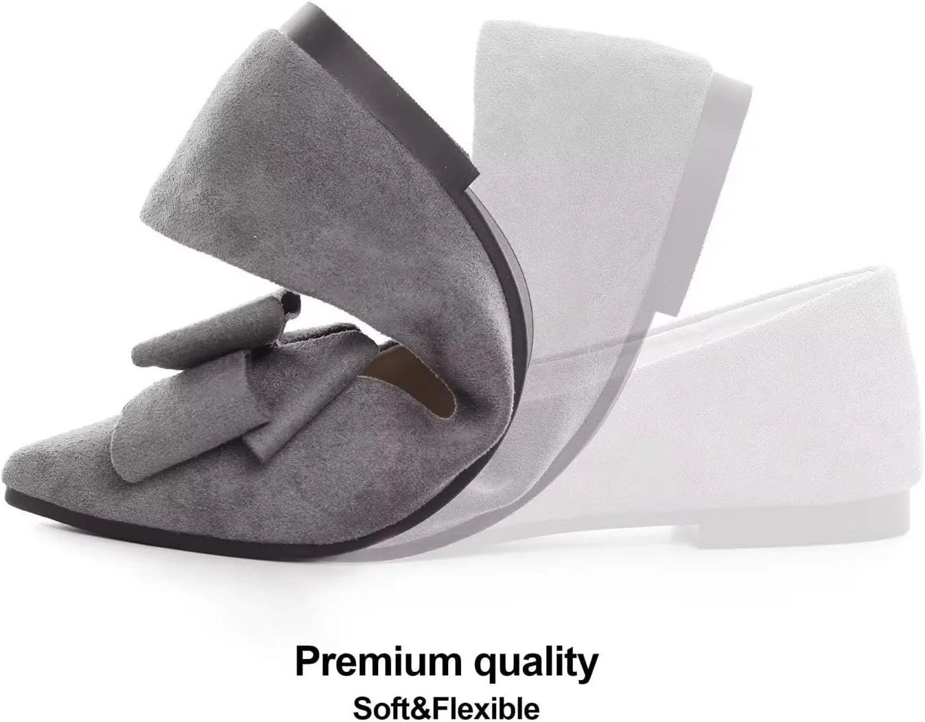 Hee grand Flats for Women Dressy Pointy Toe Ballet Flats Lightweight Foldable Slip on Loafers Soft Leather Comfortable Work Flats