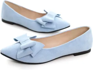 Hee grand Flats for Women Dressy Pointy Toe Ballet Flats Lightweight Foldable Slip on Loafers Soft Leather Comfortable Work Flats