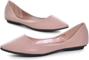 Hee grand Flats for Women Dressy Pointy Toe Ballet Flats Lightweight Foldable Slip on Loafers Soft Leather Comfortable Work Flats
