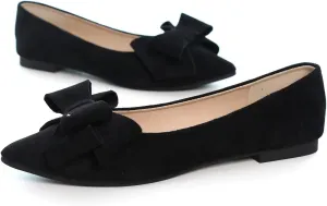 Hee grand Flats for Women Dressy Pointy Toe Ballet Flats Lightweight Foldable Slip on Loafers Soft Leather Comfortable Work Flats