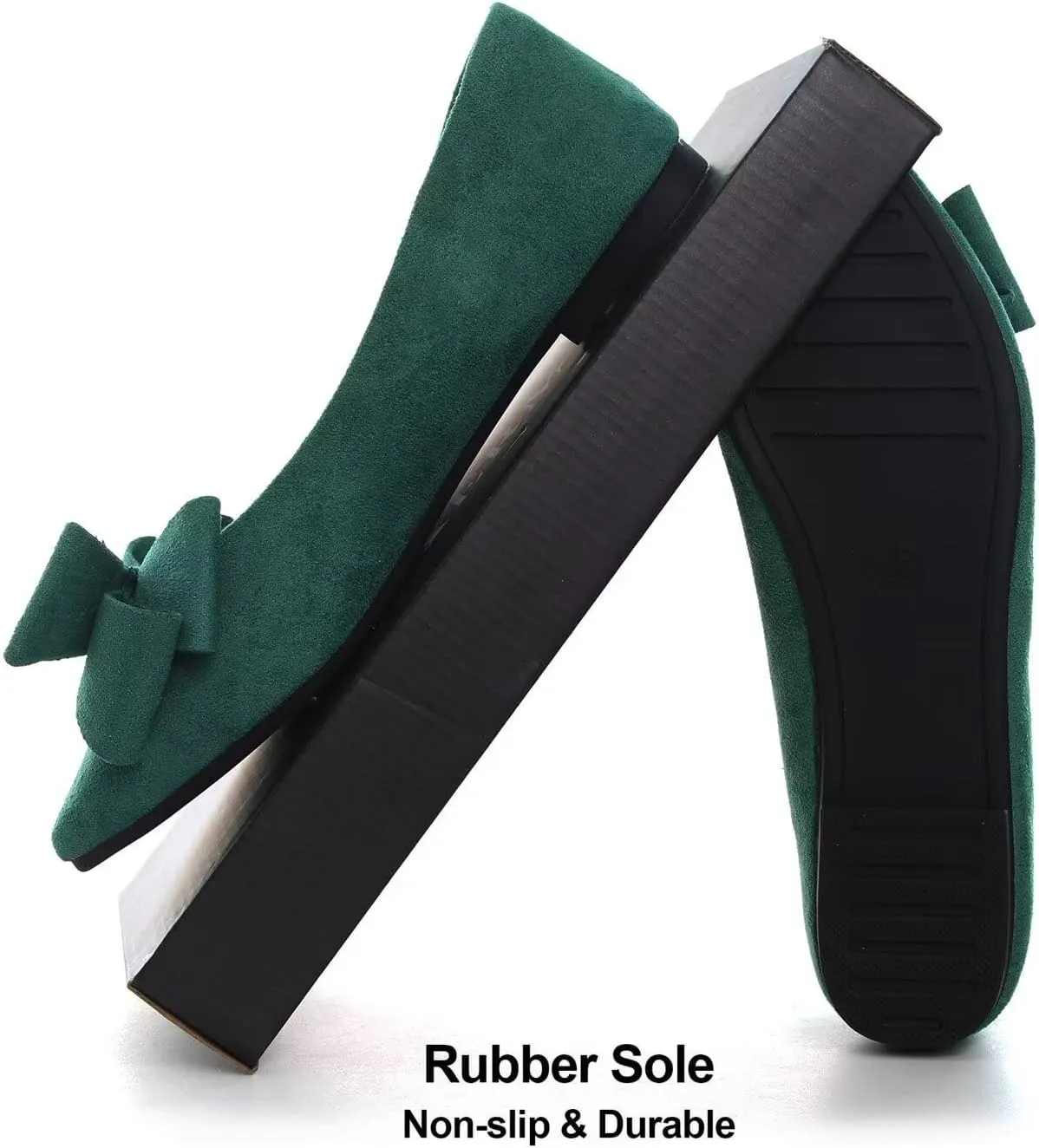 Hee grand Flats for Women Dressy Pointy Toe Ballet Flats Lightweight Foldable Slip on Loafers Soft Leather Comfortable Work Flats