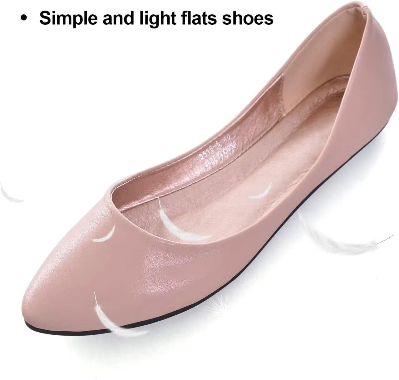 Hee grand Flats for Women Dressy Pointy Toe Ballet Flats Lightweight Foldable Slip on Loafers Soft Leather Comfortable Work Flats