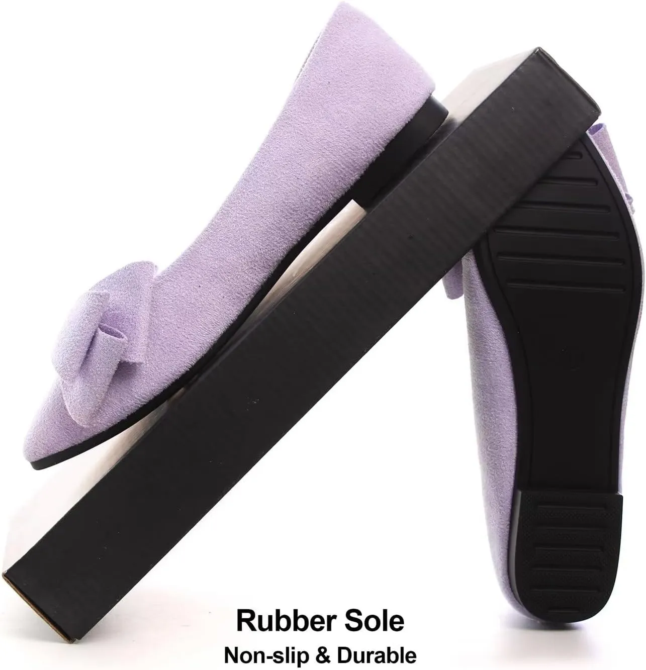 Hee grand Flats for Women Dressy Pointy Toe Ballet Flats Lightweight Foldable Slip on Loafers Soft Leather Comfortable Work Flats