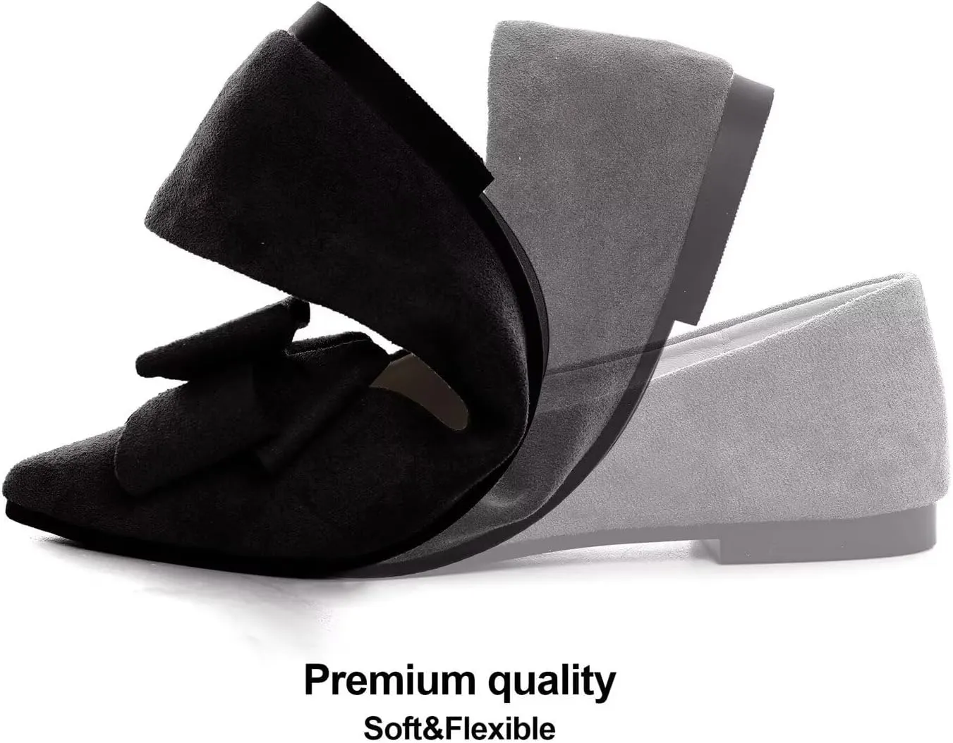 Hee grand Flats for Women Dressy Pointy Toe Ballet Flats Lightweight Foldable Slip on Loafers Soft Leather Comfortable Work Flats