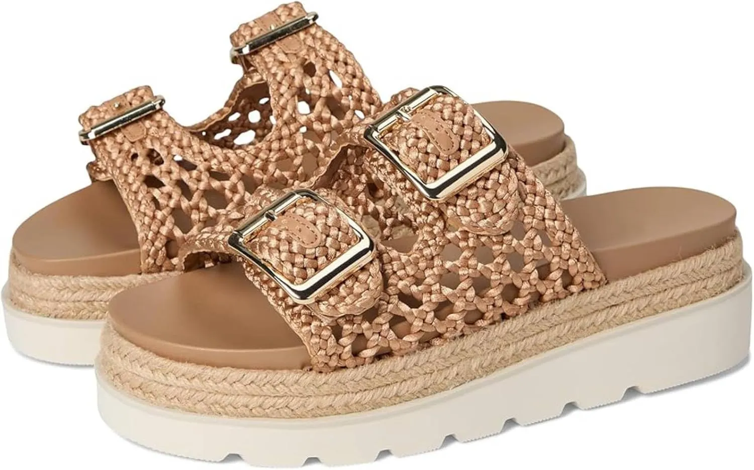 heelchic Platform Sandals Women, Chunky Platform Wedges with Arch Support, Big Buckle Casual Open Toe Slide Sandals