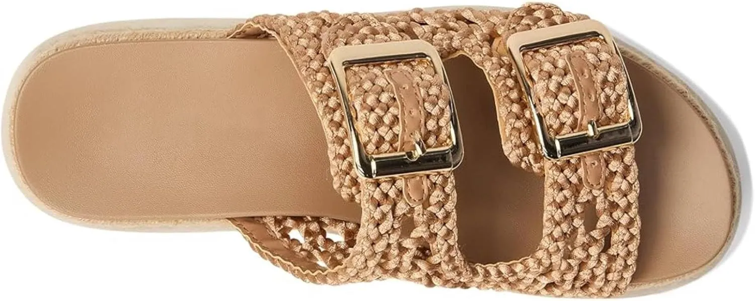 heelchic Platform Sandals Women, Chunky Platform Wedges with Arch Support, Big Buckle Casual Open Toe Slide Sandals