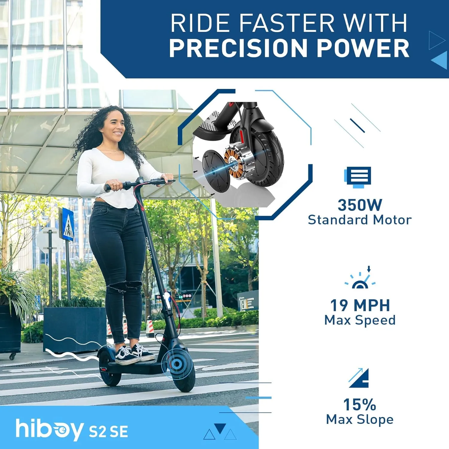 Hiboy Electric Scooter, Powerful 350W-500W Motor, 9"-10" Tires, 19 MPH Top Speed, Long Range 17–25 Miles, Foldable Commuter Electric Scooter for Adults with Dual Braking System