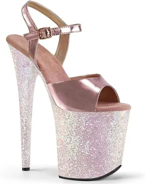 High Heels Women's Peep Toe Shiny Platform Sandals Stiletto Ajustable Ankle Strap Pumps Party Dress Wedding Shoes 20cm
